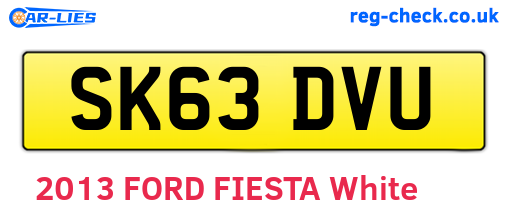 SK63DVU are the vehicle registration plates.