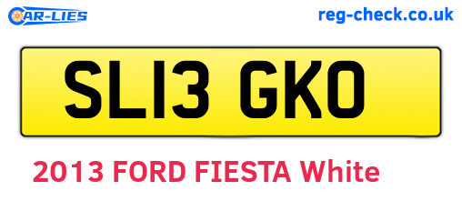 SL13GKO are the vehicle registration plates.