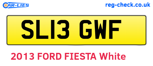 SL13GWF are the vehicle registration plates.
