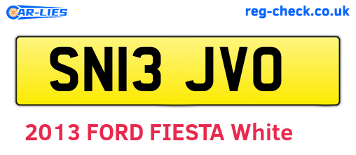 SN13JVO are the vehicle registration plates.