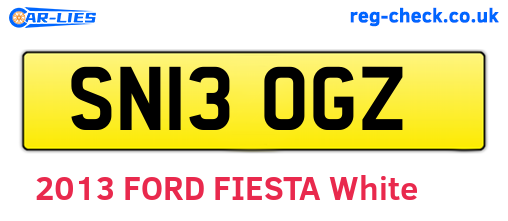 SN13OGZ are the vehicle registration plates.