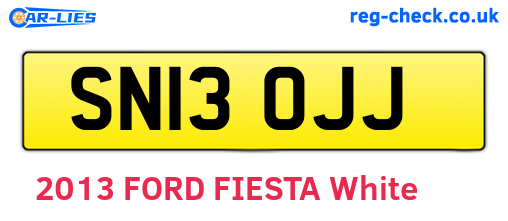 SN13OJJ are the vehicle registration plates.