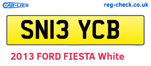 SN13YCB are the vehicle registration plates.