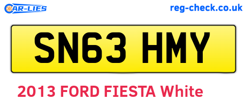 SN63HMY are the vehicle registration plates.