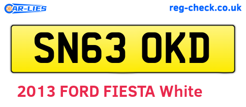 SN63OKD are the vehicle registration plates.