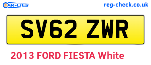 SV62ZWR are the vehicle registration plates.