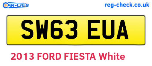 SW63EUA are the vehicle registration plates.