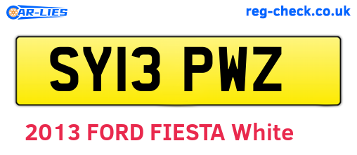 SY13PWZ are the vehicle registration plates.
