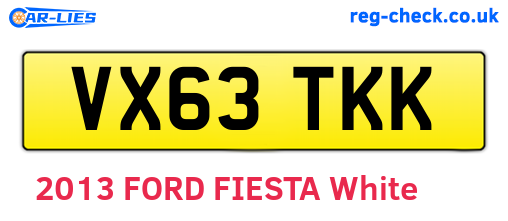 VX63TKK are the vehicle registration plates.