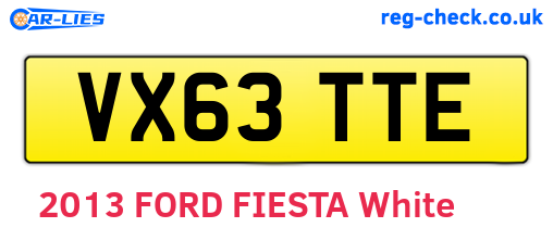 VX63TTE are the vehicle registration plates.