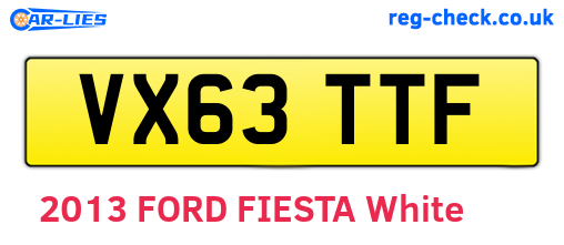 VX63TTF are the vehicle registration plates.