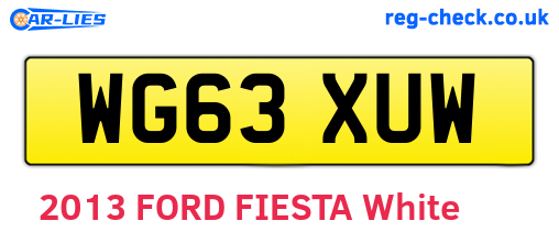 WG63XUW are the vehicle registration plates.