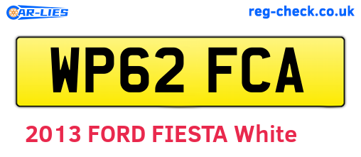 WP62FCA are the vehicle registration plates.