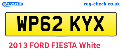 WP62KYX are the vehicle registration plates.