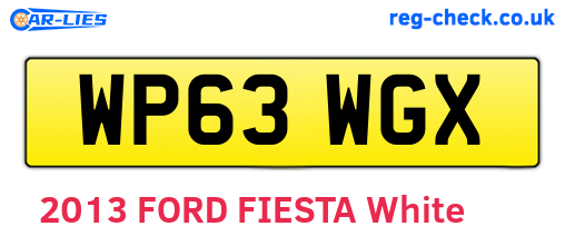 WP63WGX are the vehicle registration plates.