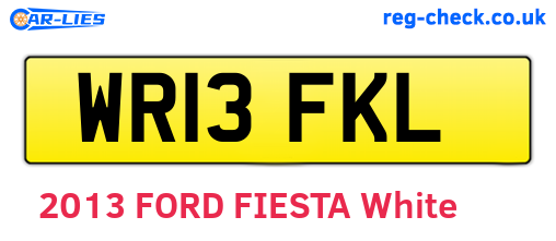 WR13FKL are the vehicle registration plates.