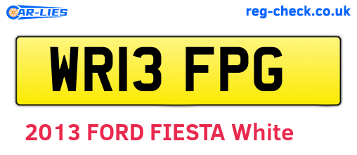 WR13FPG are the vehicle registration plates.