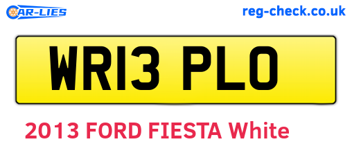 WR13PLO are the vehicle registration plates.