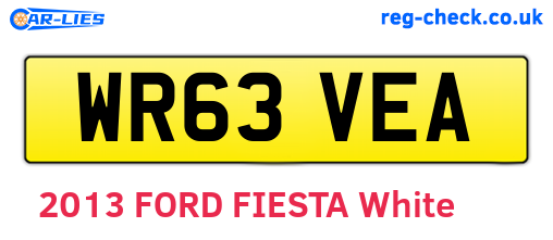 WR63VEA are the vehicle registration plates.