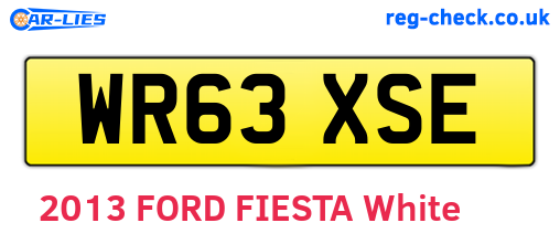 WR63XSE are the vehicle registration plates.