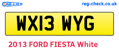 WX13WYG are the vehicle registration plates.