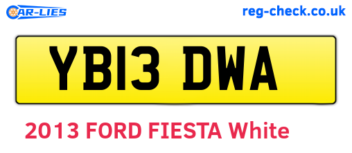 YB13DWA are the vehicle registration plates.