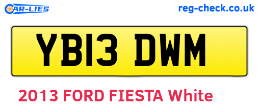 YB13DWM are the vehicle registration plates.
