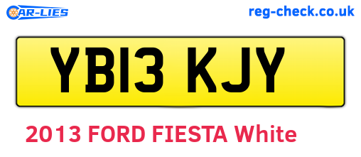 YB13KJY are the vehicle registration plates.