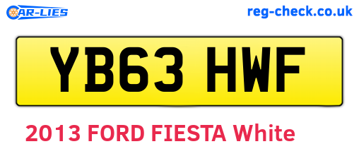 YB63HWF are the vehicle registration plates.