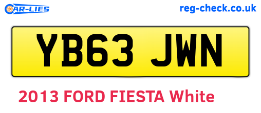 YB63JWN are the vehicle registration plates.