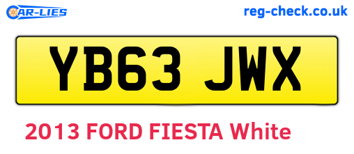 YB63JWX are the vehicle registration plates.