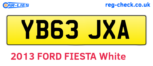 YB63JXA are the vehicle registration plates.