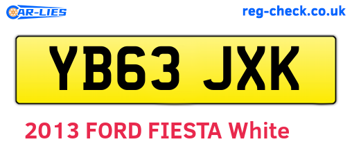 YB63JXK are the vehicle registration plates.