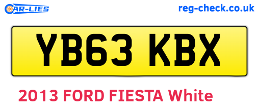 YB63KBX are the vehicle registration plates.