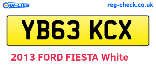 YB63KCX are the vehicle registration plates.