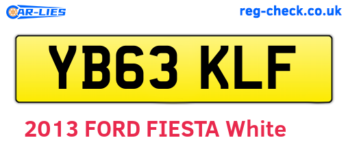 YB63KLF are the vehicle registration plates.