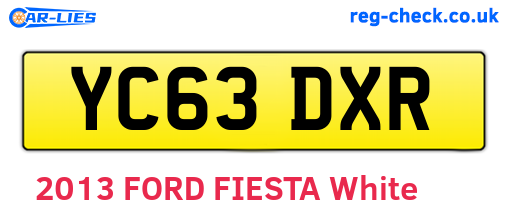 YC63DXR are the vehicle registration plates.