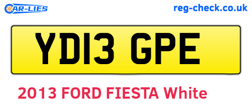 YD13GPE are the vehicle registration plates.