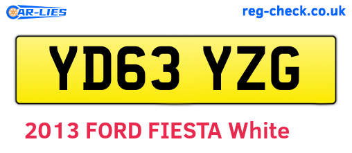 YD63YZG are the vehicle registration plates.