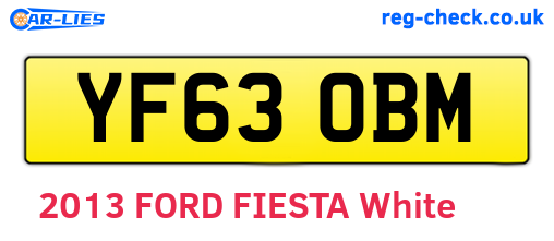 YF63OBM are the vehicle registration plates.