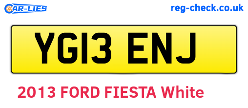YG13ENJ are the vehicle registration plates.