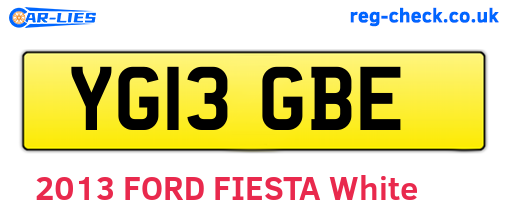 YG13GBE are the vehicle registration plates.