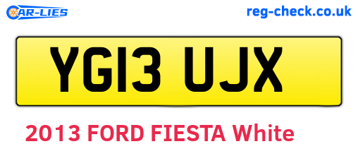 YG13UJX are the vehicle registration plates.