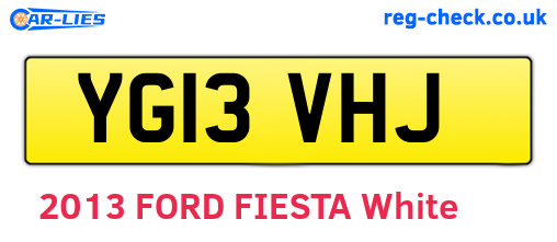 YG13VHJ are the vehicle registration plates.