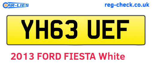 YH63UEF are the vehicle registration plates.