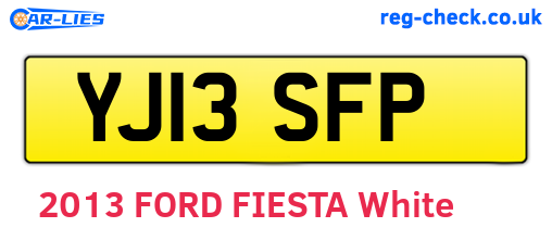YJ13SFP are the vehicle registration plates.