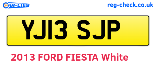 YJ13SJP are the vehicle registration plates.