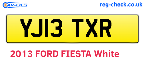 YJ13TXR are the vehicle registration plates.