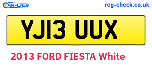 YJ13UUX are the vehicle registration plates.