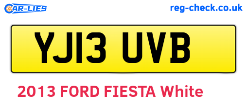 YJ13UVB are the vehicle registration plates.